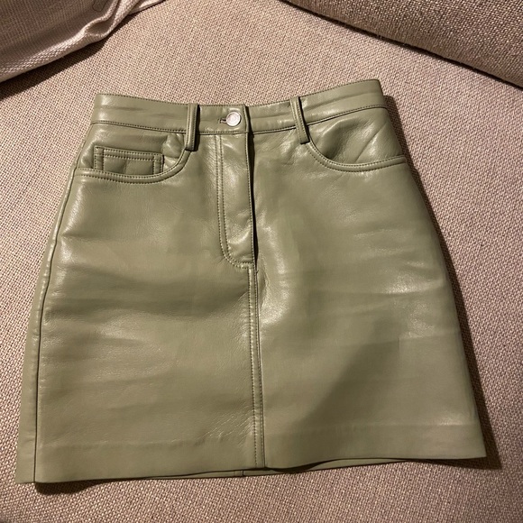 Wilfred Dresses & Skirts - Leather skirt green Wilfred